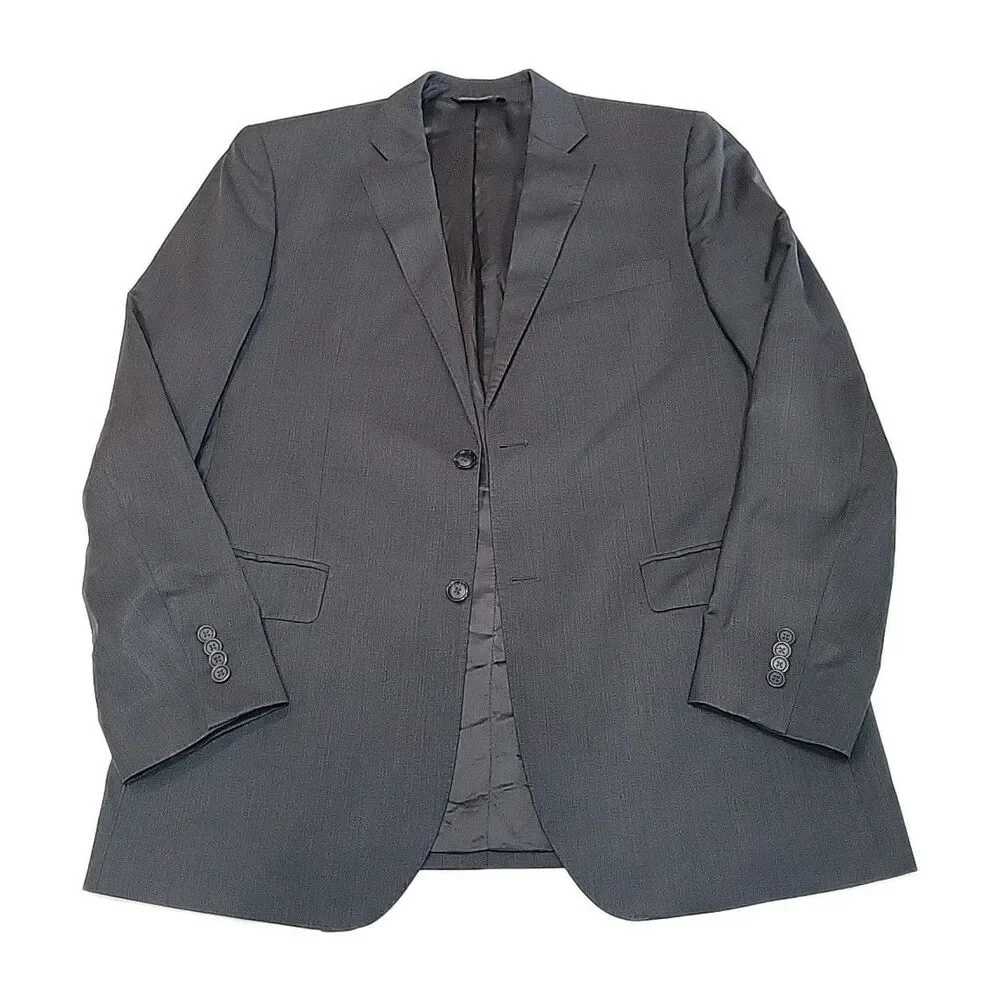 Ermenegildo Zegna Mens Charcoal Gray Jacket Wool and Silk 42R Italian Saks Fifth